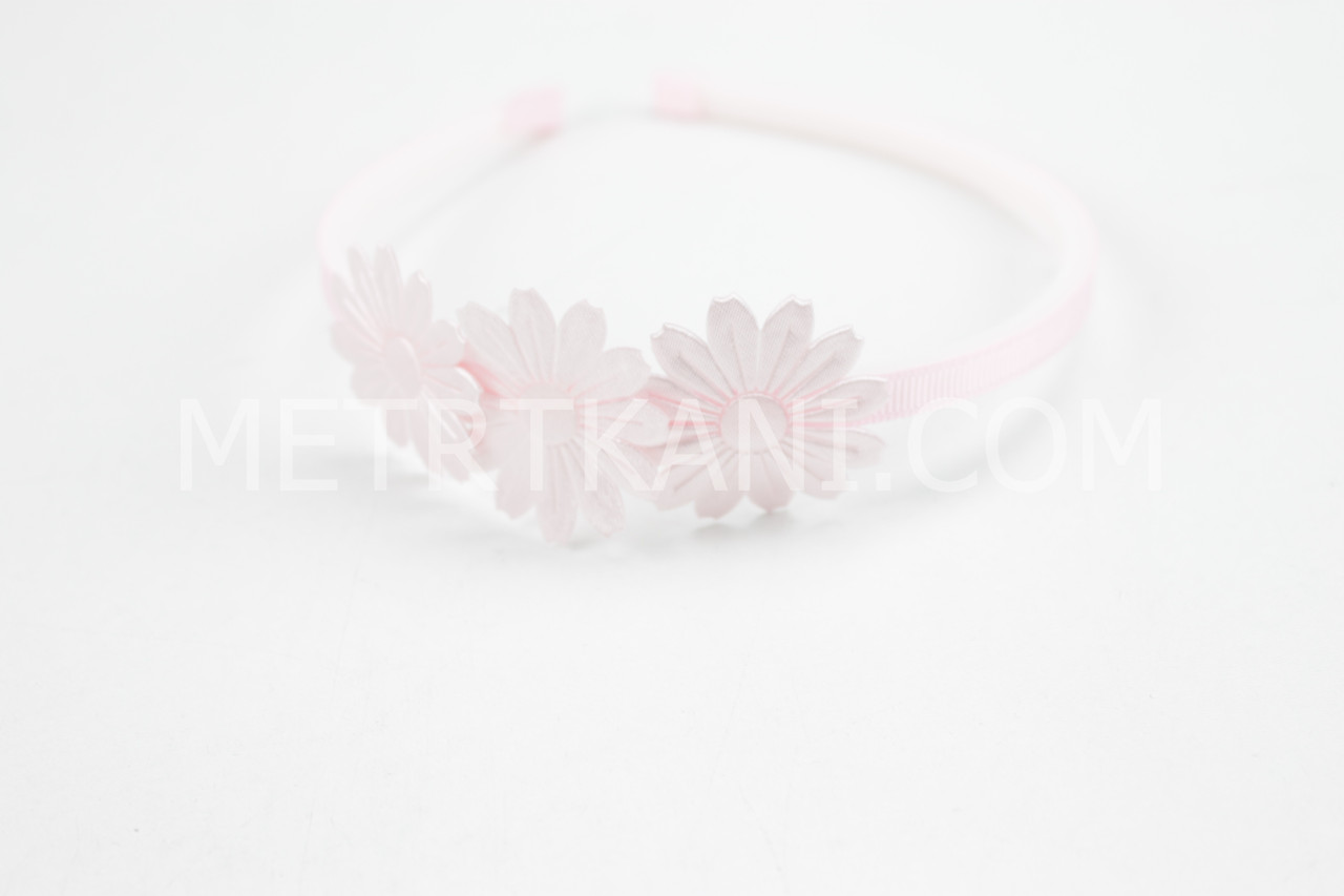 Обруч пластиковий з квіточками, ніжно-рожевого кольору ОД-04