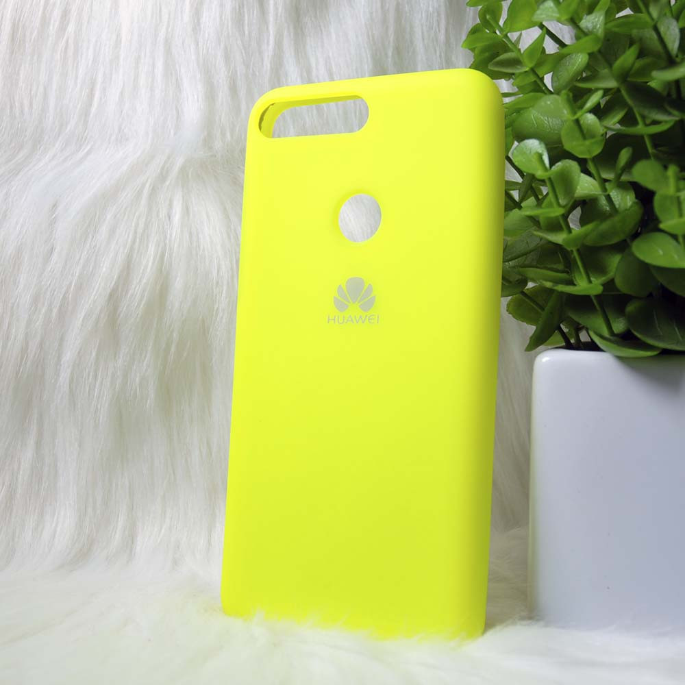 Силіконовий чохол Original Silicone case Huawei Y7 Prime 2018 Lime (жовтий)