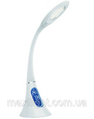 Настільний LED світильник (лампа) LUXEL 220-240V 10 W IP20 БІЛИЙ + LCD-екран (TL-03W), фото 1