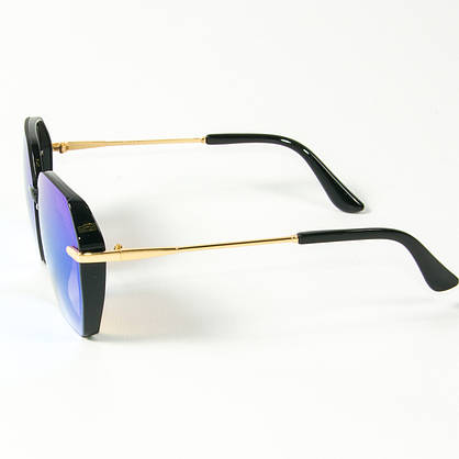 Жіночі сонцезахисні квадратні дзеркальні окуляри (арт. 2327/5) блакитні, фото 4