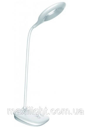 Світлодіодний LED світильник Настільний (лампа) LUXEL 6W IP20 (БІЛИЙ)+USB+НІЧНИК (TL-04W)