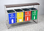 Контейнер на 4 баки з дахом для роздільного збору сміття Новий OL279, фото 7
