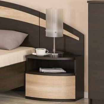 Тумба приліжкова "Аляска" 50х40х88 см. Венге темний/Дуб Сонома, 2 шт