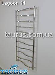 Висока сушарка для рушників Lagoon 11/1150х450 TAURUS н/ж сталь із хвилястою перекладиною 20х10. Вода + ТЕН + комбі