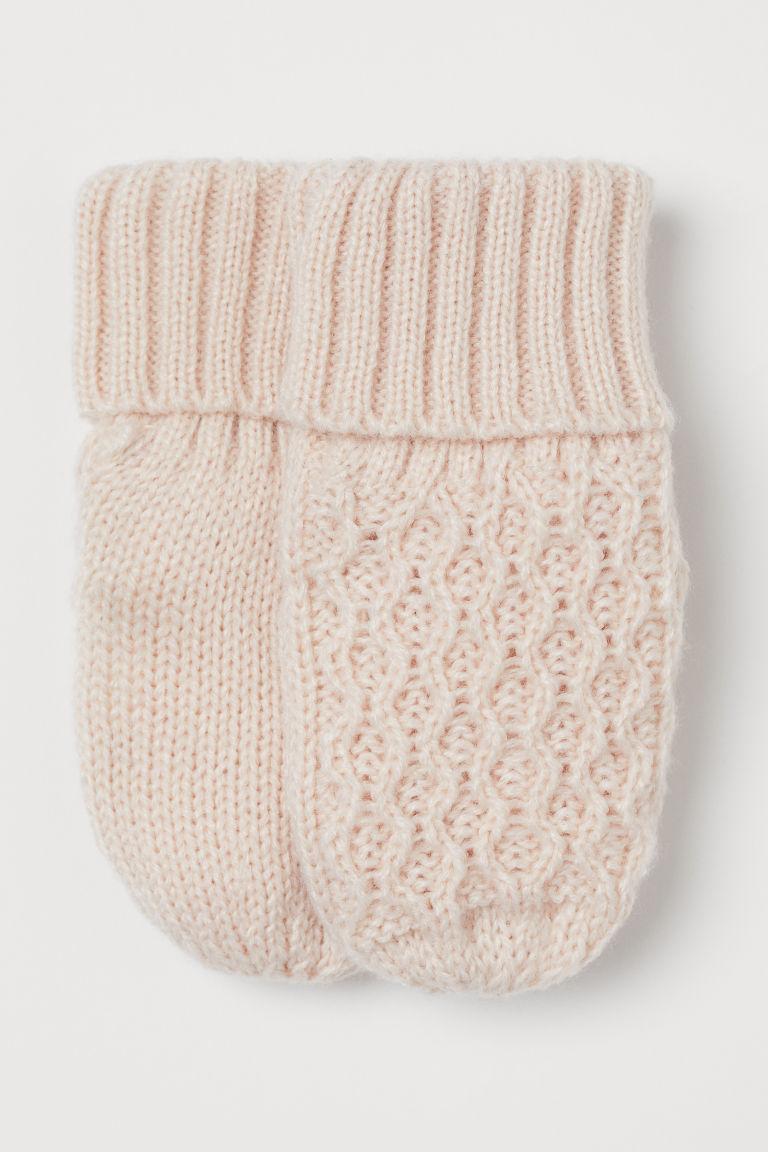 Теплі дитячі рукавиці пудрові H&M розм. 2-4 роки
