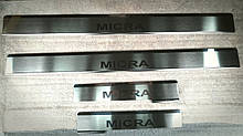 Накладки на пороги Nissan Micra III 5D 2003 - 4шт. premium