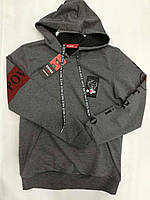 Сіра кофта худі з капішоном на хлопчиків 152,158,164 зросту Enkore