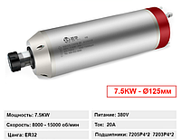 Высокоскоростной шпиндель 7.5квт 220В/380В с водяным охлаждением