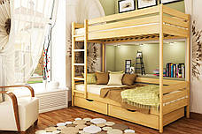 Ліжко двоярусне дерев'яне Дует ТМ Естелла без шухляд, фото 2