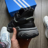 Чоловічі кросівки Adidas Ozweego 'Black' осінь-весна рефлективні. Живе фото. топ, фото 3