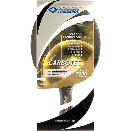 Ракетка Donic Appelgren Carbotec 7000 758216 карбонова основа для настільного тенісу, фото 1
