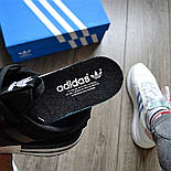 Чоловічі кросівки Adidas ZX 500 RM чорні з білим 41-44рр (топ ААА+), фото 7