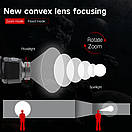 Налобний ліхтар Owtparkker B33 з зумом і датчиком руху + вбудований акумулятор 210LM, XP-G2+Red LED, USB, фото 2