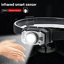 Налобний ліхтар Owtparkker B33 з зумом і датчиком руху + вбудований акумулятор 210LM, XP-G2+Red LED, USB, фото 6