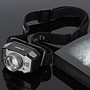 Налобний ліхтар Owtparkker B33 з зумом і датчиком руху + вбудований акумулятор 210LM, XP-G2+Red LED, USB, фото 3