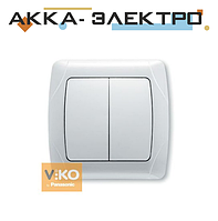 Выключатель 2-кл.белый ViKO Carmen 90561002