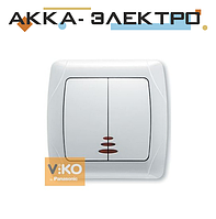 Выключатель 2-кл.с подсветкой белый ViKO Carmen 90561050