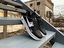 Чоловічі кросівки Nike Air Force 1 (41-46) Black/White чорні з білим, фото 6
