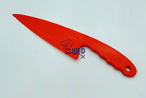 Ніж для торта пластиковий зубчастий ніж для тіста червоний 29 см