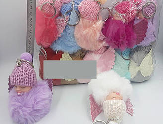 Брелок помпон немовля з крильцями