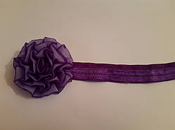 Дитяча пов'язка фіолетова - розмір універсальний (на резинці), квітка 7см