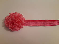 Дитяча пов'язка малинова - розмір універсальний (на резинці), квітка 7см