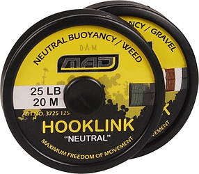 Поводковый матеріал DAM MAD Hooklink 4-braid "Neutral" 20m 25lb Camou Weed