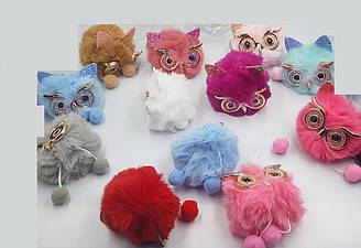 Брелок помпон Сова