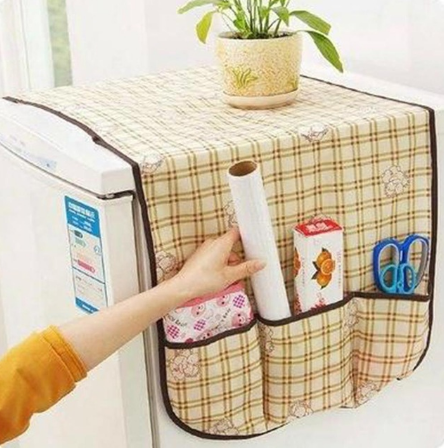 Накидка на холодильник з кишеньками! Нетканий чохол на холодильник з органайзером для дрібних предметів!