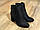 Жіночі демісезонні черевики на стійкому каблуці чорна замша, фото 7