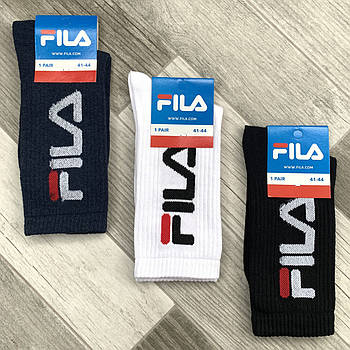 Шкарпетки чоловічі демісезонні х/б спортивні Fila, Athletic Sports, високі, асорті, 04586