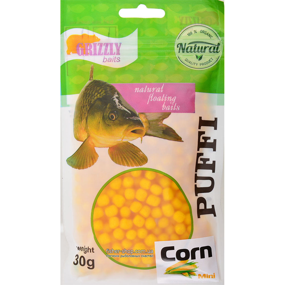 Повітряне тісто Grizzly Baits Puffi Corn (Кукурудза) 8мм 30г