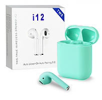 Бездротовий навушник Bluethooth HBQ I12 TWS Single Sensor Sky Blue (Предоплата)