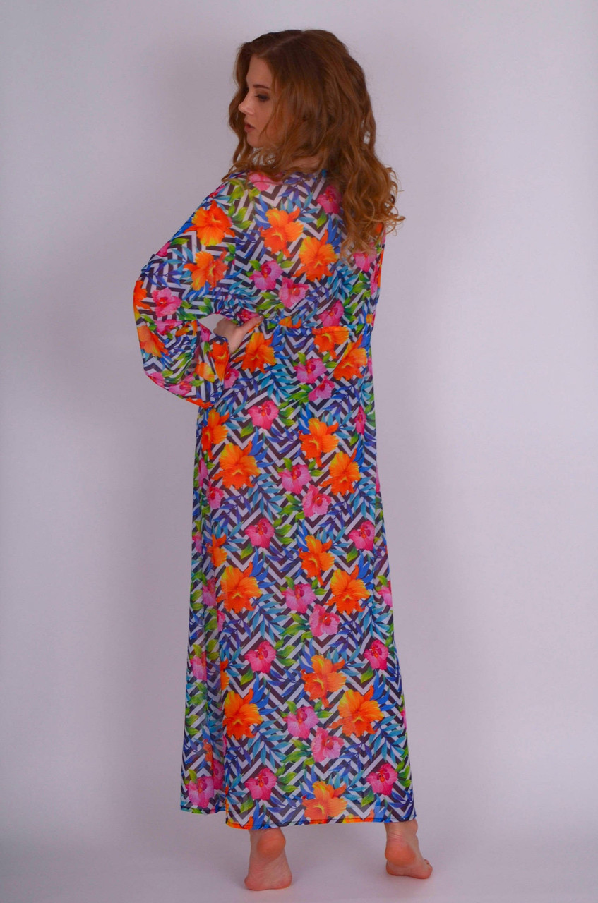 Длинное пляжное платье Argento 2106-1431 One Size Цветной - фото 2 - id-p1134296785