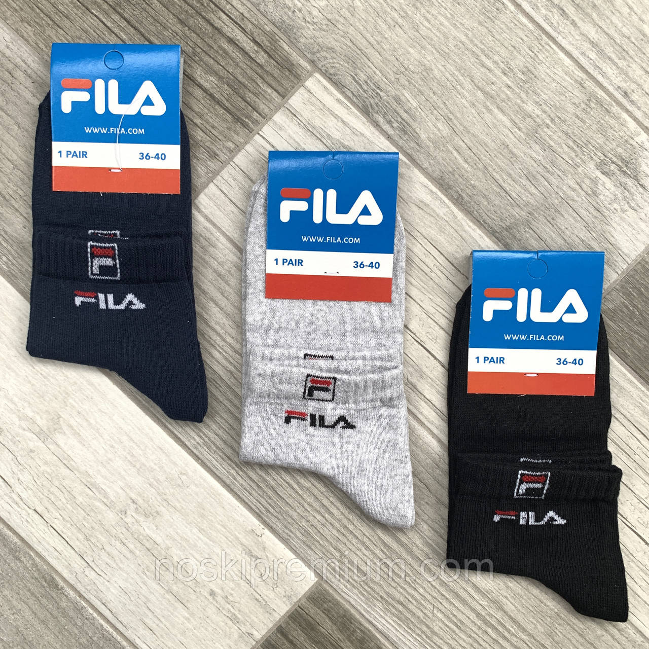 Шкарпетки жіночі демісезонні спортивні х/б Fila, Athletic Sports, асорті, середні, 06199, фото 1