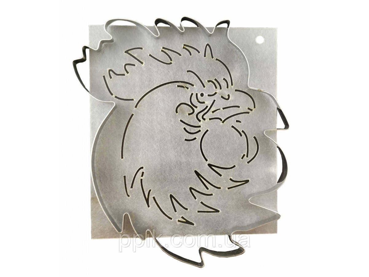 Вырубка+трафарет "Голова петуха 3"