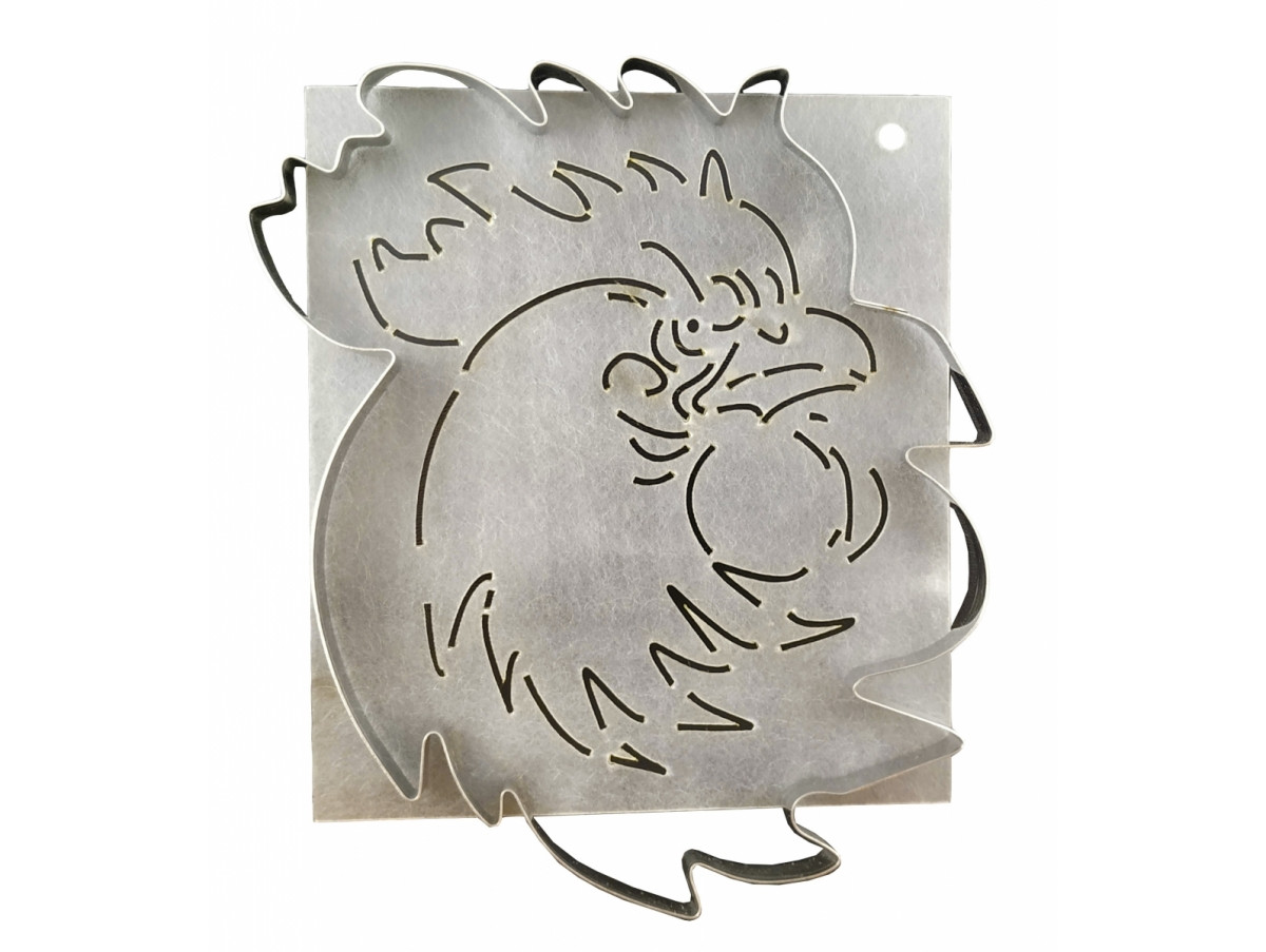 Вырубка+трафарет "Голова петуха 3"