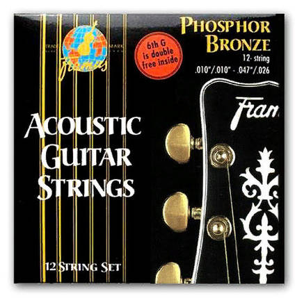 FRAMUS 47240 PHOSPHOR BRONZE LIGHT 12STRING (10-47) Комплект 12 струн Струни для акустичної гітари, фото 3