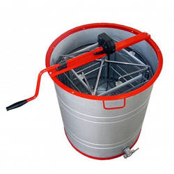 Медогонка 4-рамкова поворотна під рамку "РУТ". Бак - нержавіючий (AISI 430); ротор, касети зварені - порошкове фарбування; кран -