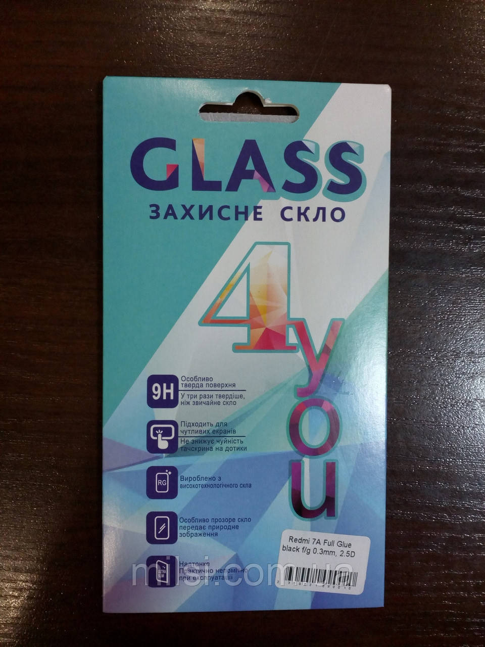 Скло захисне Xiaomi Redmi 7A (black) 4you