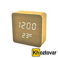 Электронные настольные часы LED Wooden Clock VST-872 Батарейки, Коричневый