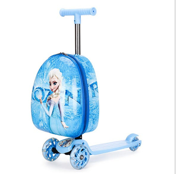 Супер самокат з валізою, принт Frozen Єльза