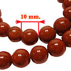 Намистини 10 мм близько 39 см Яшма Червона, Отвір 1 мм, на Нитях, №208, для Біжутерії, Рукоділля, фото 2