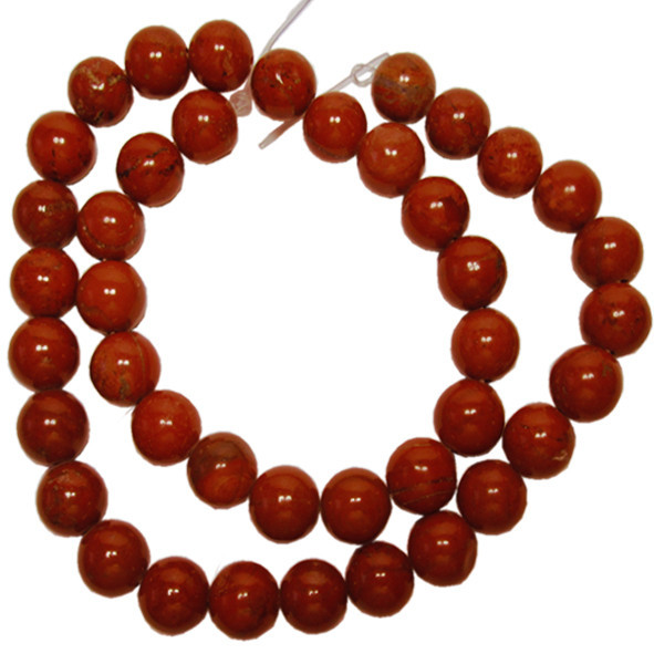 Намистини 10 мм близько 39 см Яшма Червона, Отвір 1 мм, на Нитях, №208, для Біжутерії, Рукоділля, фото 1