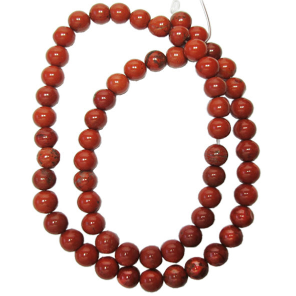 Намистини 6 мм близько 39 см Яшма Червона, Отвір 1 мм, №201, на Біжутерію, Рукоділля, фото 1
