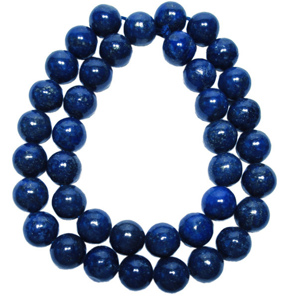 Намистини 10 мм, Близько 39 см Лазурит, Камінь Темно Синього кольору, №206, Рукоділля для Біжутерії, фото 1