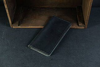 Жіночий шкіряний гаманець клатч Лонг на 4 карти, натуральна шкіра італійський Краст, колір Чорний, фото 2