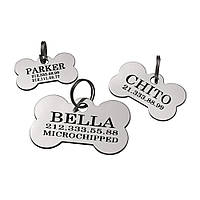 Адресник для Собак BronzeDog з Неіржавкої сталі Косточка