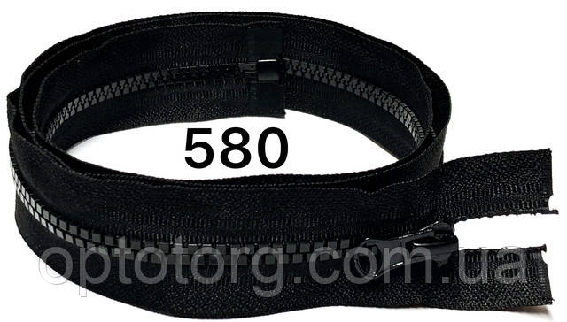 Чорна блискавка тракторна з квадратним зубом №5 80см пластикова оптом від optotorg.com.ua Блискавка змійка пластик Чорна тракторна з косим зубом №5 ширина ланки 5мм