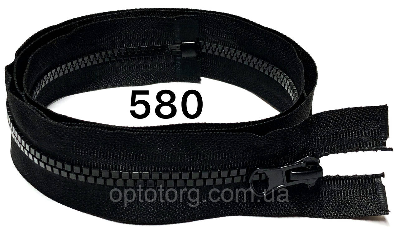 Чорна блискавка 80см квадратний зуб №5 тракторна 580тон пластикова кишенькова